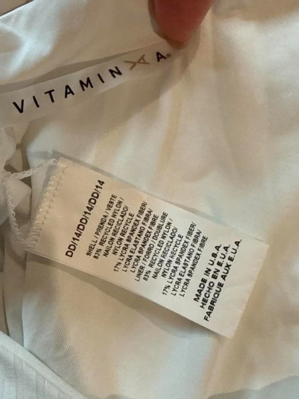 Vitamin A EcoRib Leah One Piece Swimsuit in White size Large - Picture 4 of 6